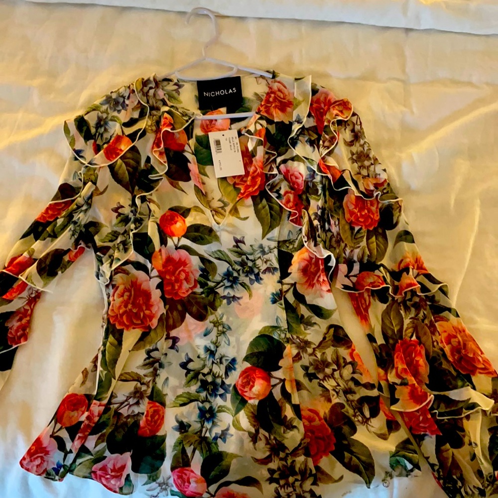 Nicholas Belle Ruffle Floral Blouse